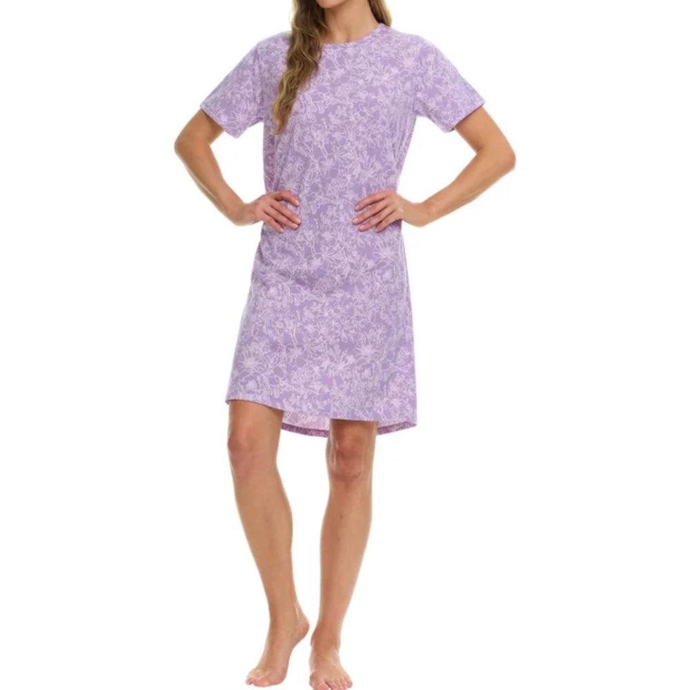 Vera Bradley Purple Breezy Cotton Night Gown Pajama Sleep Shirt S NEW